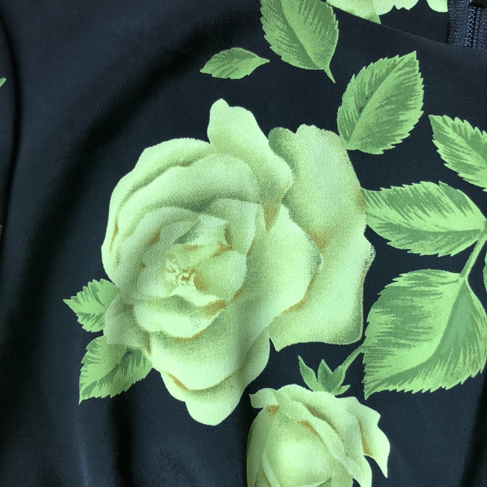 Vintage 90s black and green floral maxi dress - Picture 5 of 8